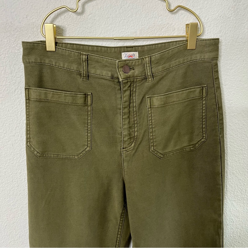 Faherty Olive Wide Leg Pants - Picture 3 of 7